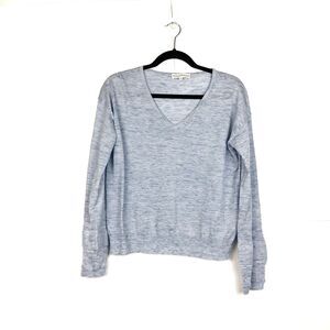 White + Warren Womens Light Blue V Neck Sweater Size XS